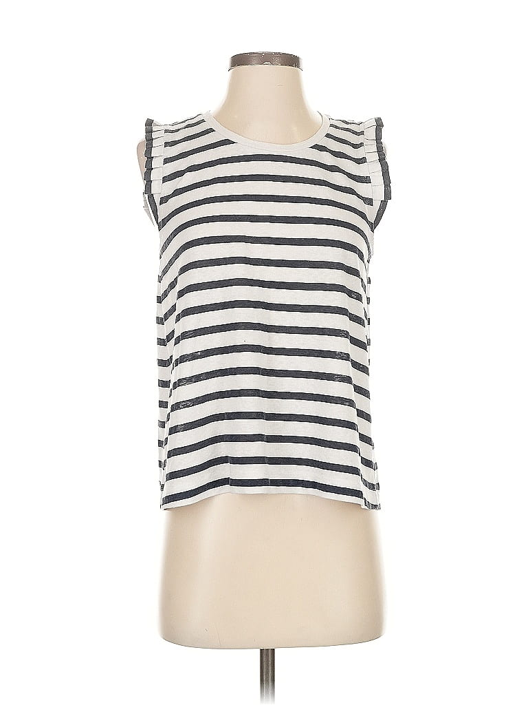 Pre-owned Ann Taylor Loft Sleeveless T-shirt In White