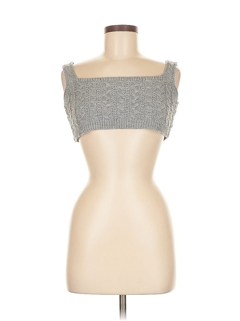 Click to view more detailed imagery on our partner's website Pre-owned Unique21 Tube Top Silver Strapless Neckline Tops