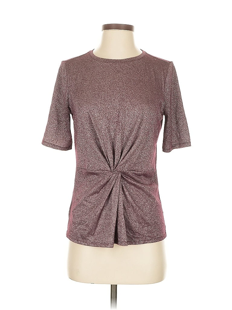 Pre-owned Ann Taylor Short Sleeve Top Burgundy Tops
