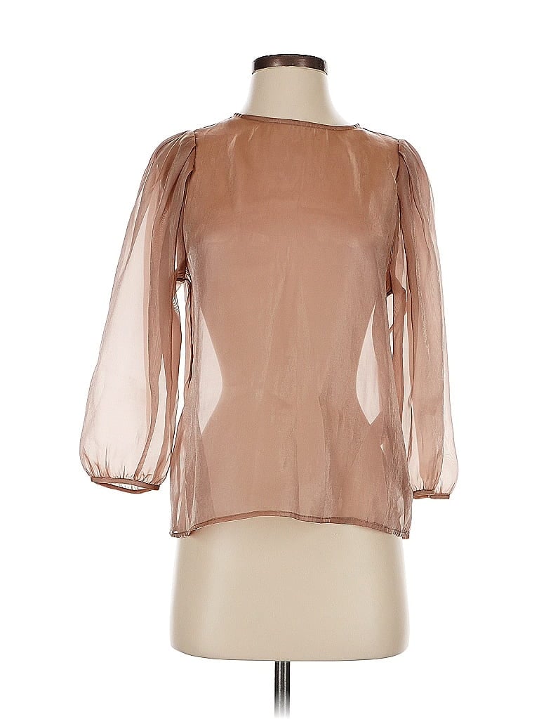 Pre-owned Banana Republic Factory Store 3/4 Sleeve Blouse In Brown