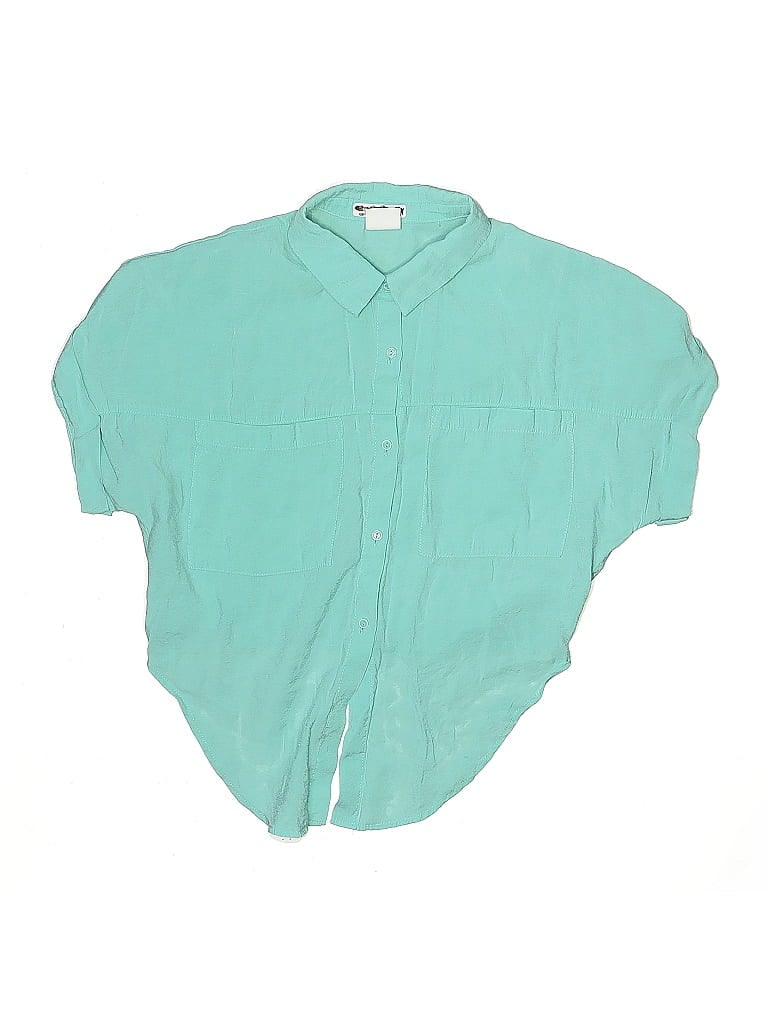 Pre-owned Zara Kids' Short Sleeve Button Down Shirt In Blue