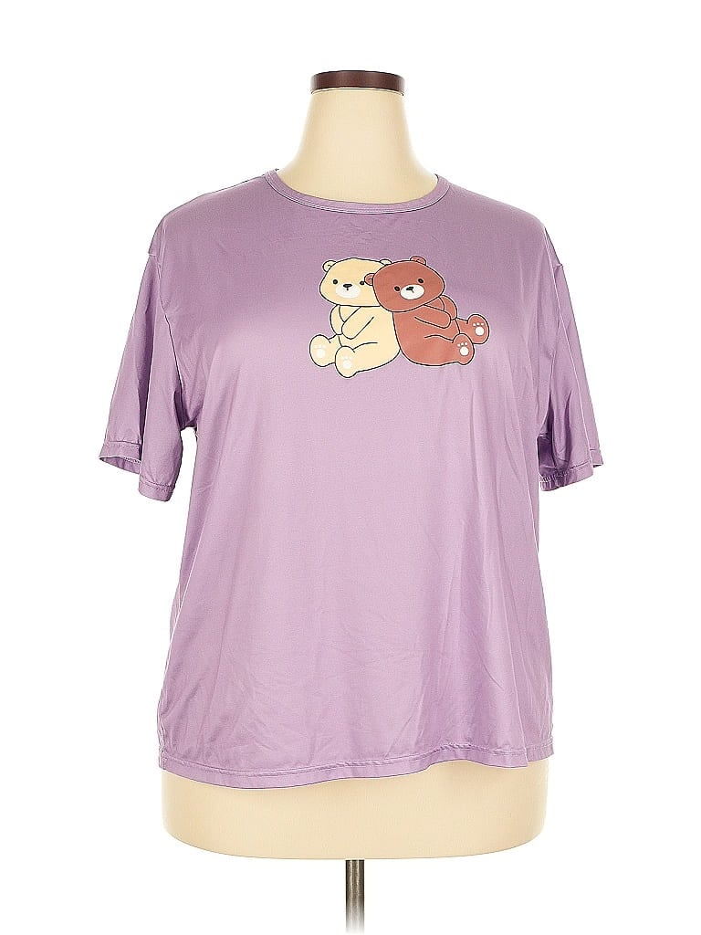 Pre-owned Unbranded Short Sleeve T-shirt In Purple