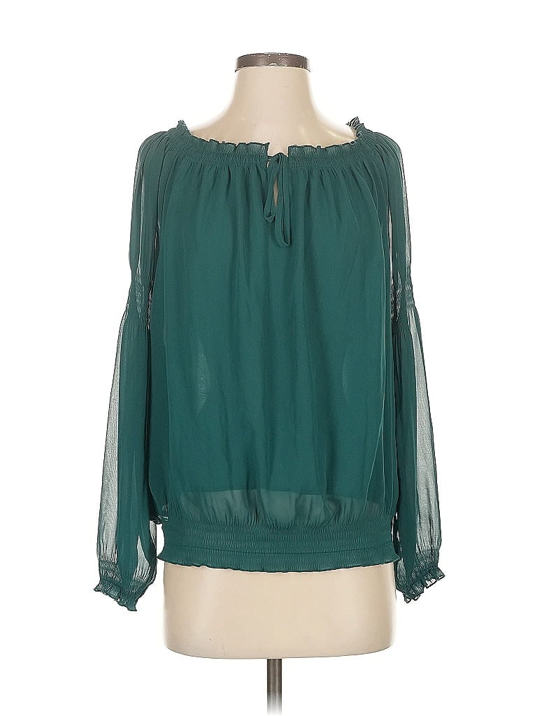 Pre-owned Express Long Sleeve Blouse In Blue