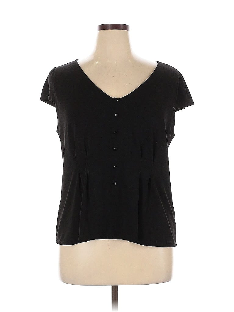 Pre-owned Fervour Short Sleeve Henley Shirt In Black