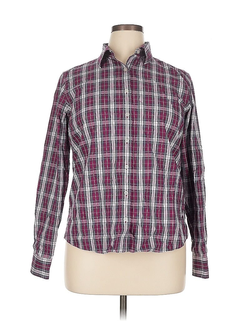 Click to view more detailed imagery on our partner's website Pre-owned Lands' End Long Sleeve Button Down Shirt In Burgundy