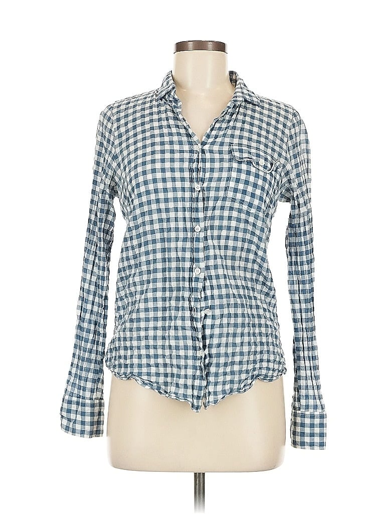 Pre-owned Unbranded Long Sleeve Button Down Shirt In Blue