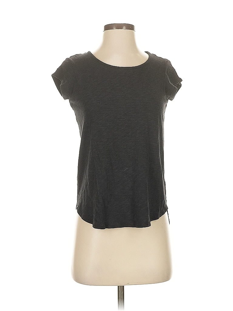 Pre-owned Max Studio Short Sleeve Top Gray Scoop Neck Tops
