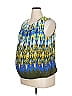 Liz Claiborne 100% Polyester Green Blue Sleeveless Blouse Size XL - photo 1