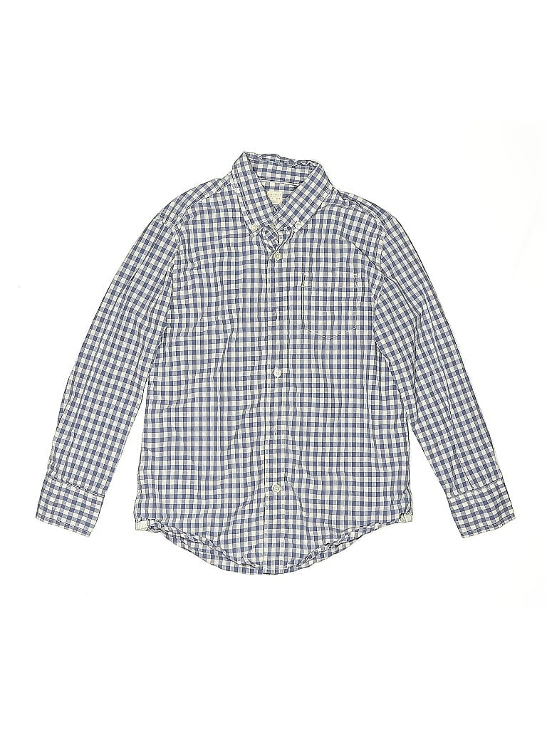 Pre-owned Crewcuts Kids' Long Sleeve Button Down Shirt In Blue