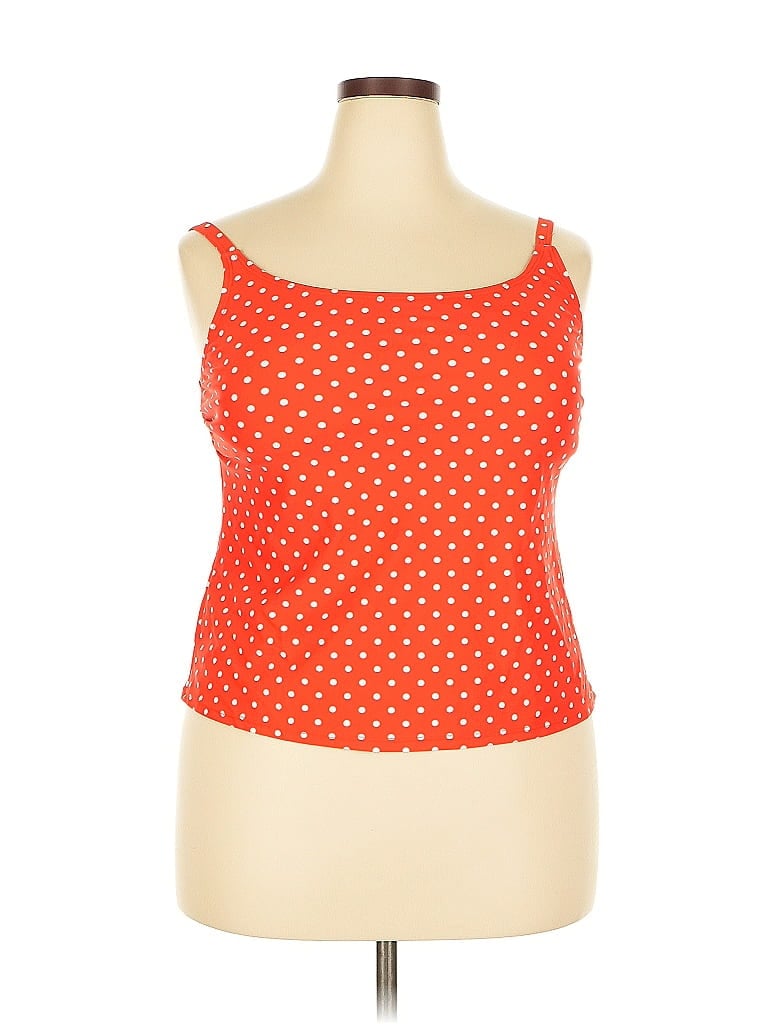 Click to view more detailed imagery on our partner's website Pre-owned Basic Editions Tank Top Orange Sweetheart Neckline Tops