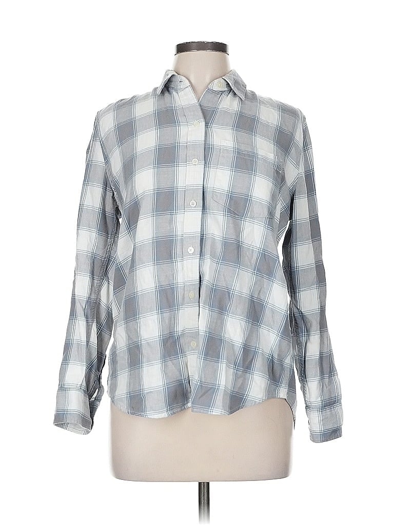 Pre-owned Gap Long Sleeve Button Down Shirt In Gray