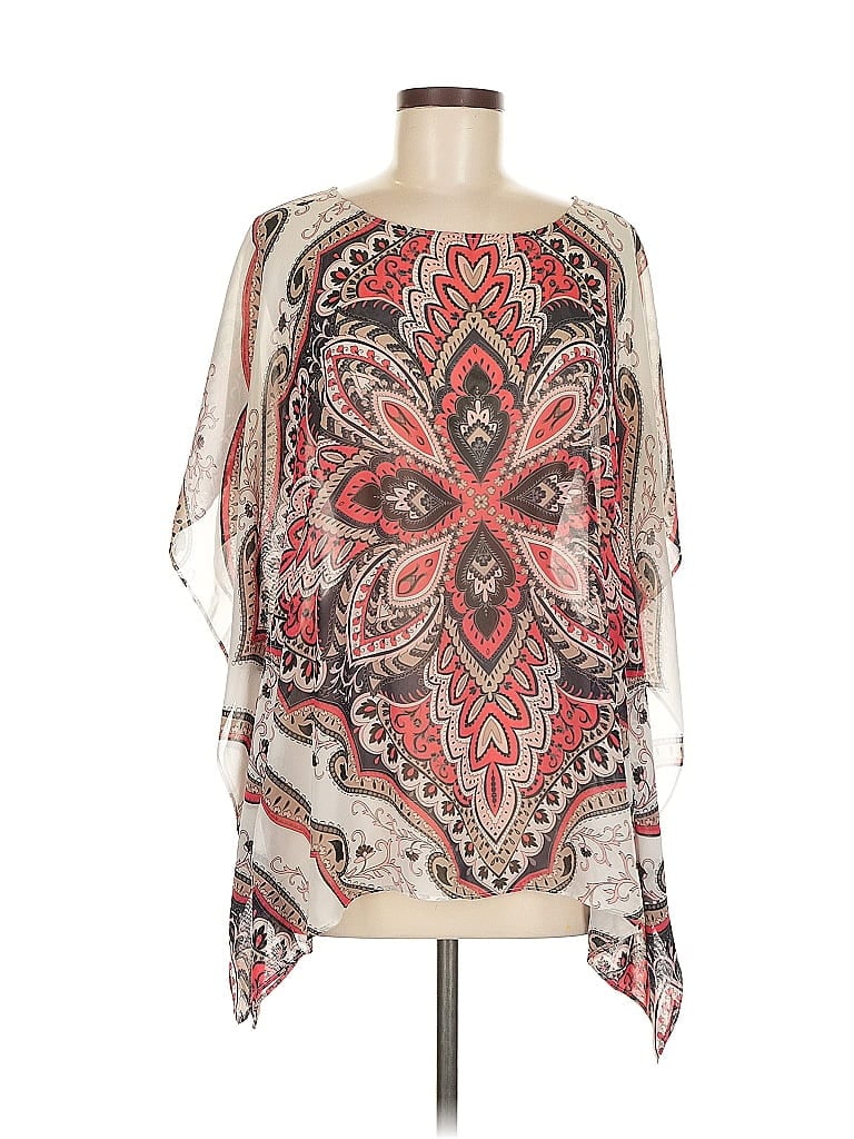 Pre-owned Dana Buchman 3/4 Sleeve Blouse In White