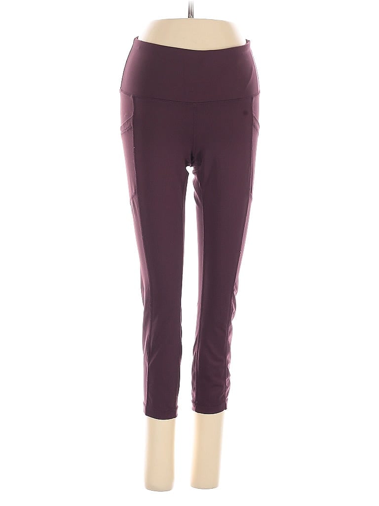 Pre-owned Yogalicious Active Pants In Burgundy