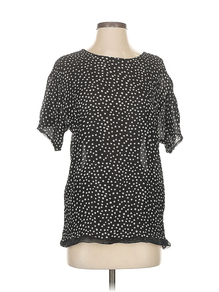Pre-owned Assorted Brands Short Sleeve Blouse In Black