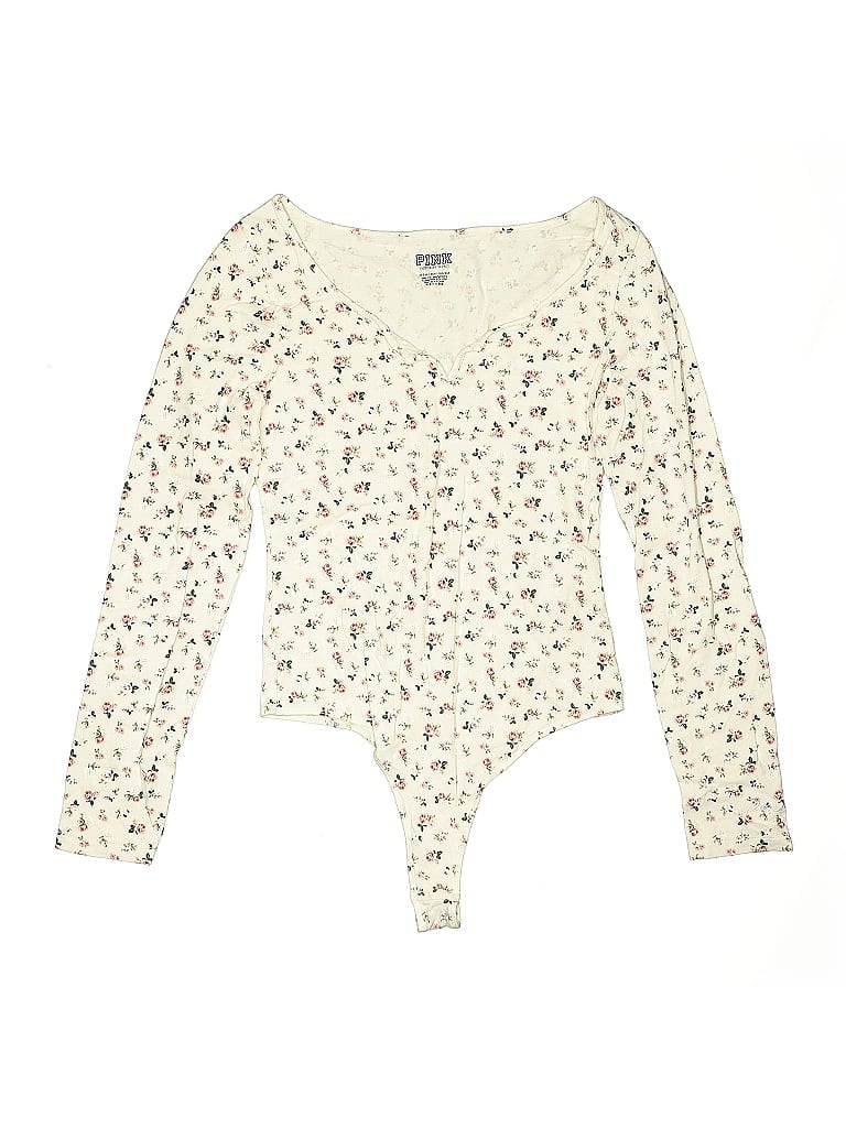 Pre-owned Victoria's Secret Pink Bodysuit In White