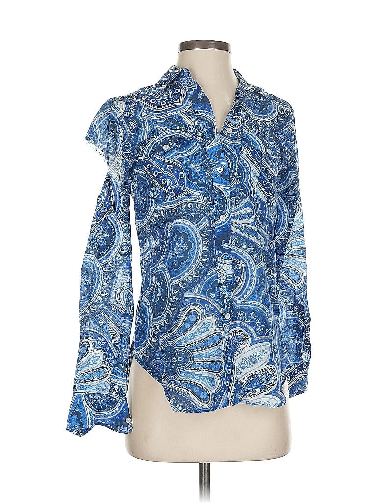 Pre-owned Polo Ralph Lauren Long Sleeve Blouse In Blue