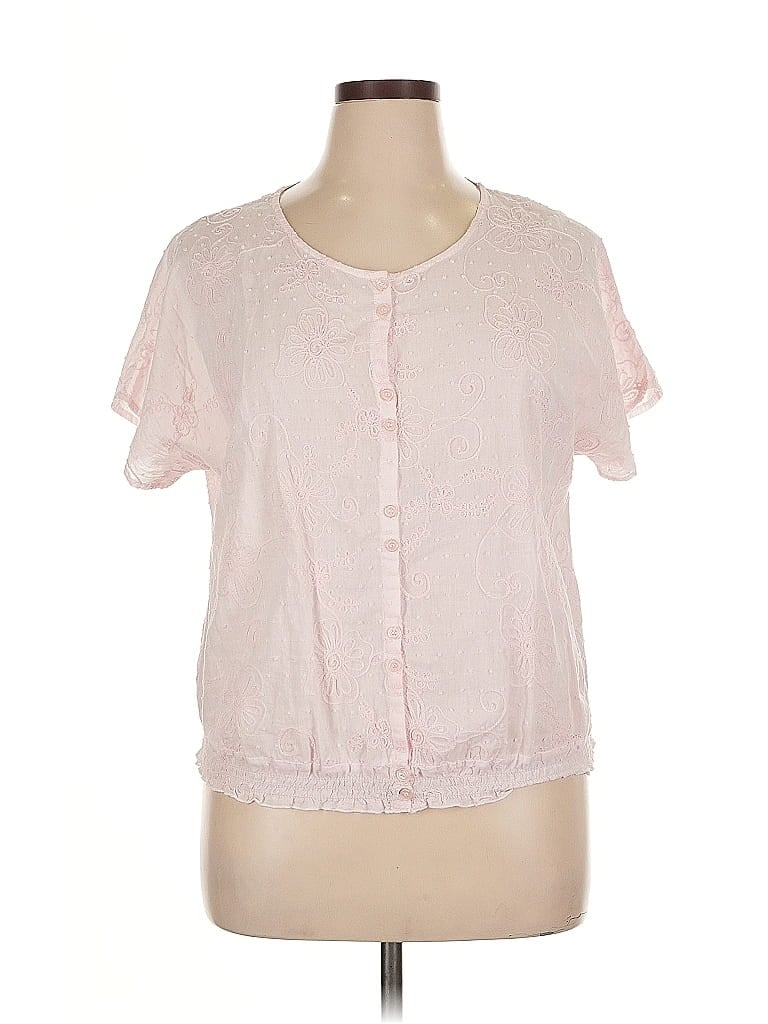 HARVE BENARD Pre-owned Short Sleeve Blouse In Pink