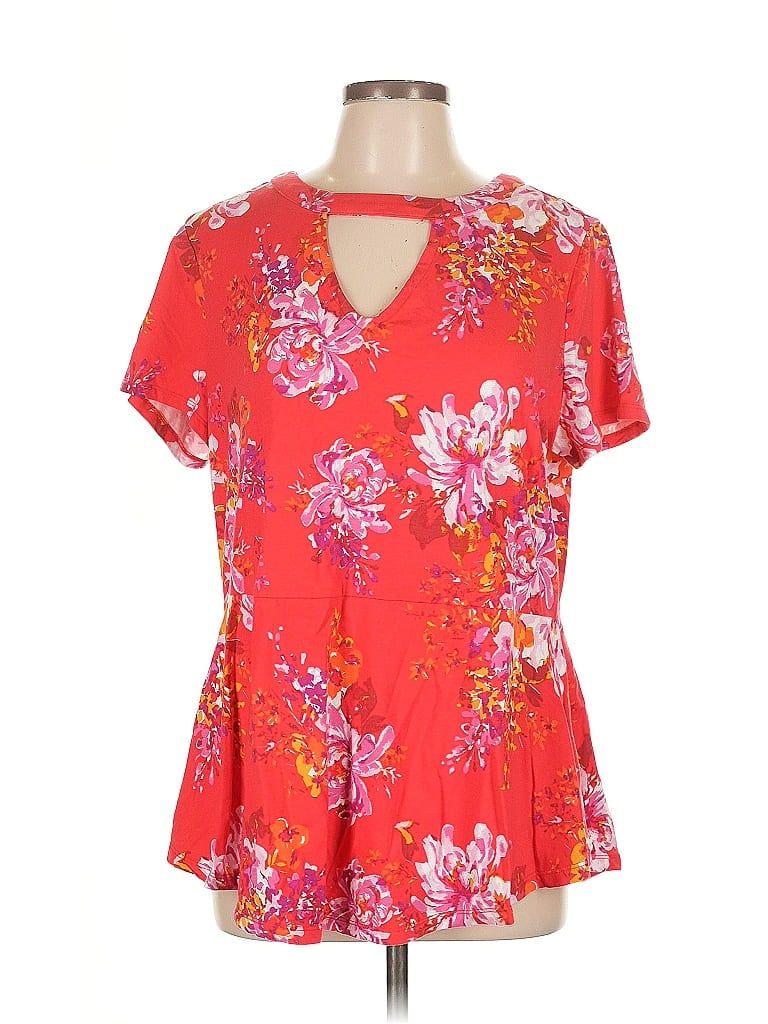 Pre-owned Isaac Mizrahi Live Short Sleeve T-shirt In Red