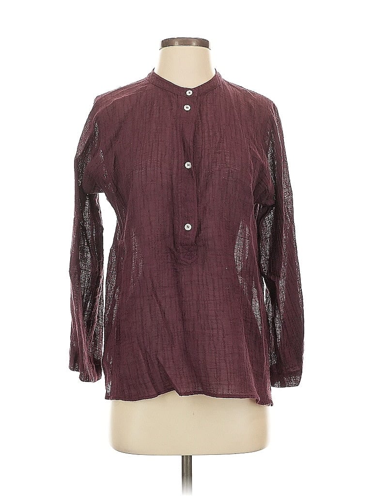 Pre-owned Masscob Long Sleeve Blouse In Burgundy