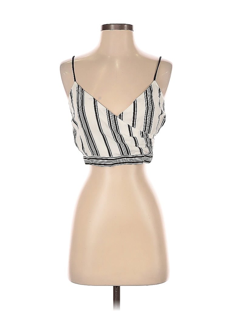 Pre-owned Lush Tank Top Silver Strapless Neckline Tops