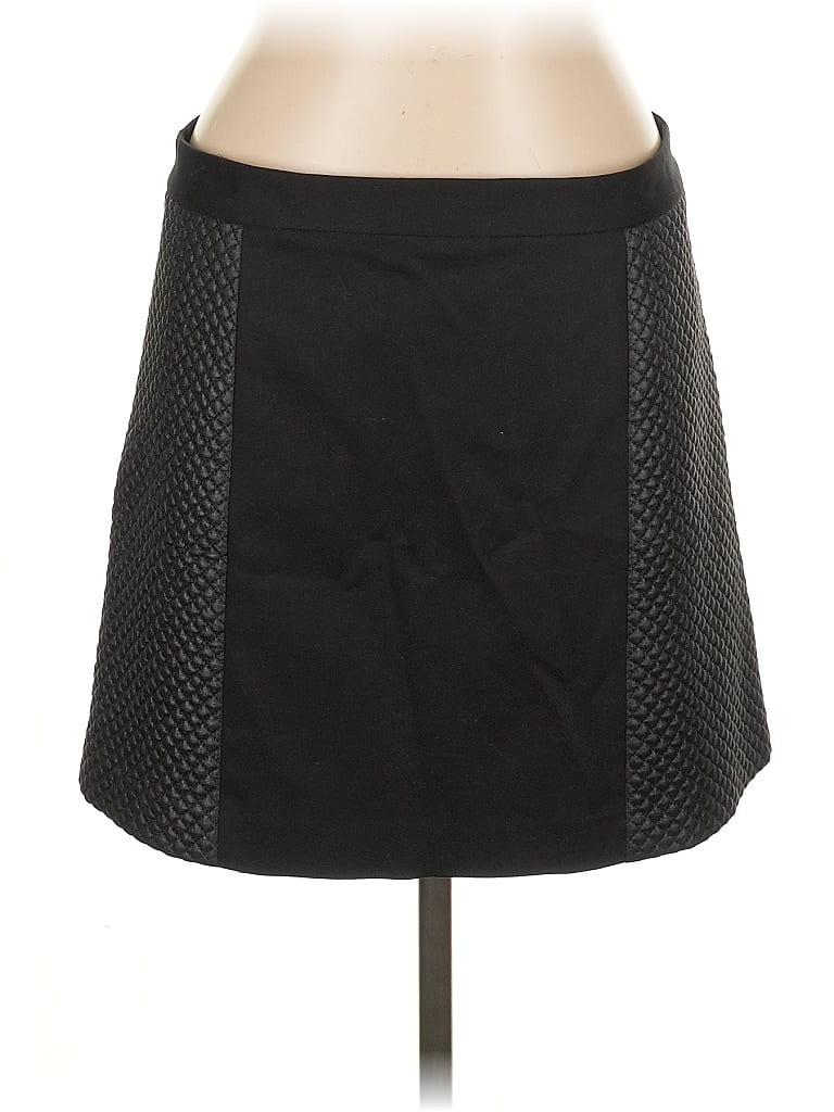 Pre-owned Club Monaco Faux Leather Skirt In Black