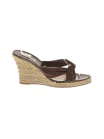 Michael Kors Leather Wedge Sandals (view 1)