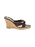 Michael Kors Brown Leather Wedge Sandals Size 9 1/2 - photo 1