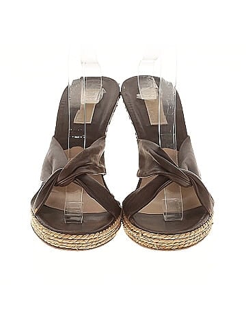 Michael Kors Leather Wedge Sandals (view 2)