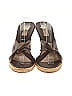 Michael Kors Brown Leather Wedge Sandals Size 9 1/2 - photo 2