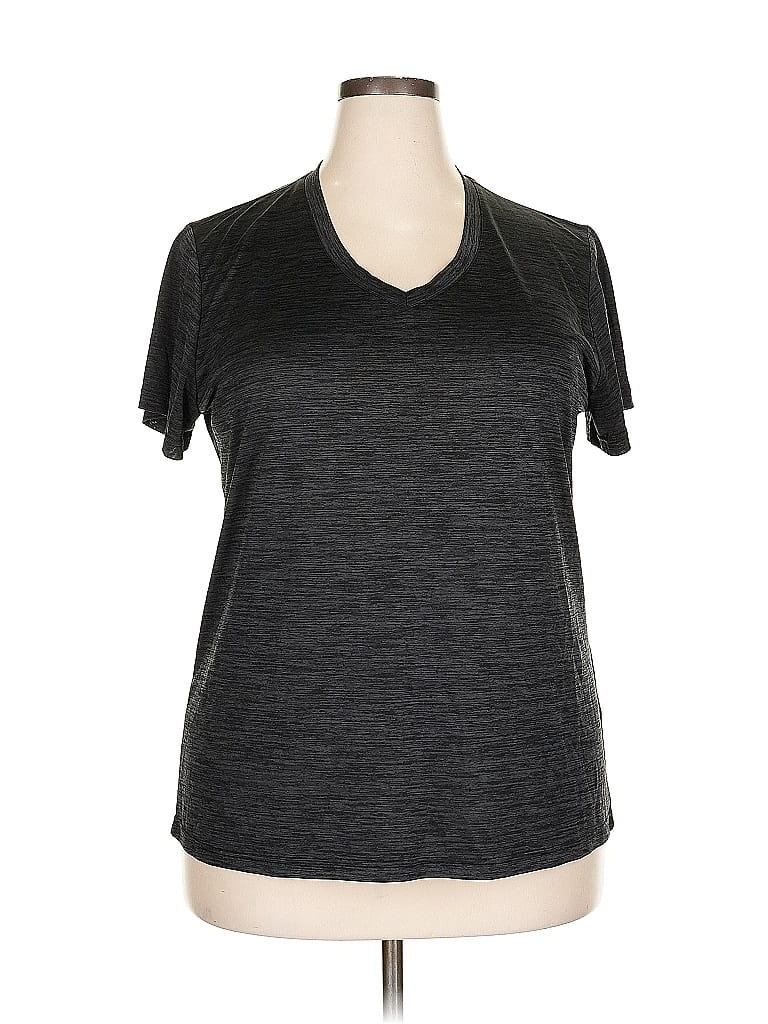 Pre-owned Unbranded Short Sleeve Top Gray V Neck Tops