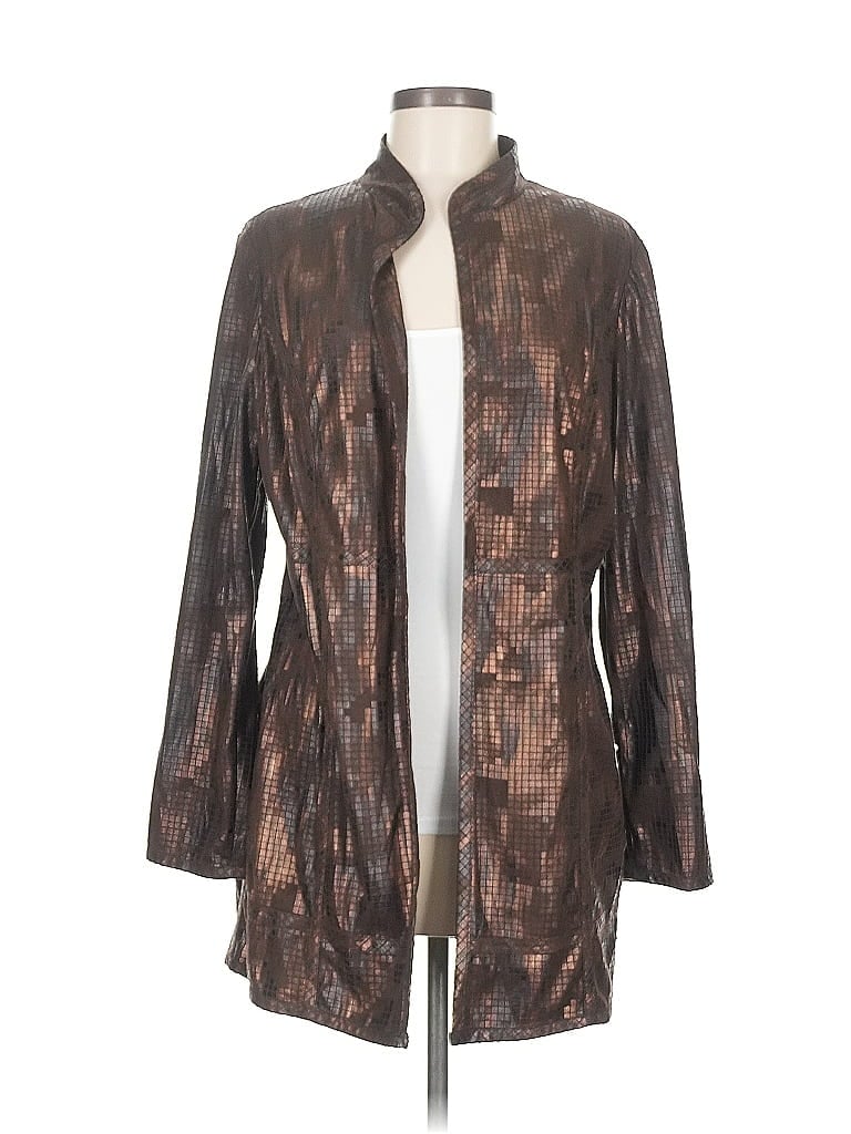 Pre-owned Travelers By Chico's Cardigan Sweater In Brown