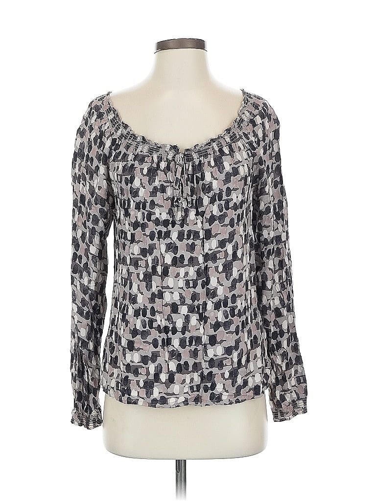 Pre-owned Boden Long Sleeve Blouse In Gray