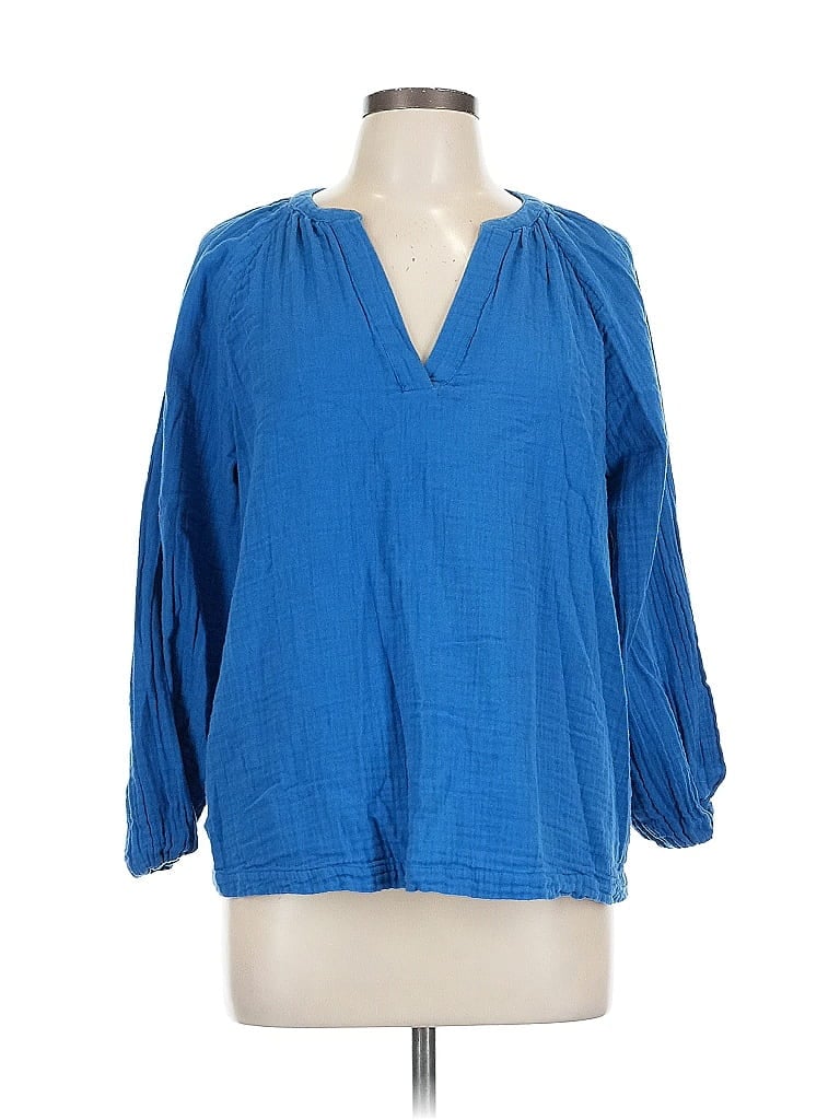 Pre-owned Old Navy 3/4 Sleeve Blouse In Blue