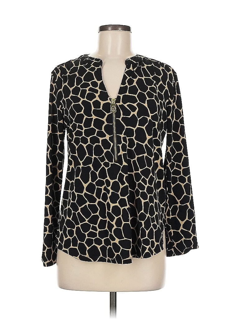 Pre-owned Michael Michael Kors Long Sleeve Blouse In Black