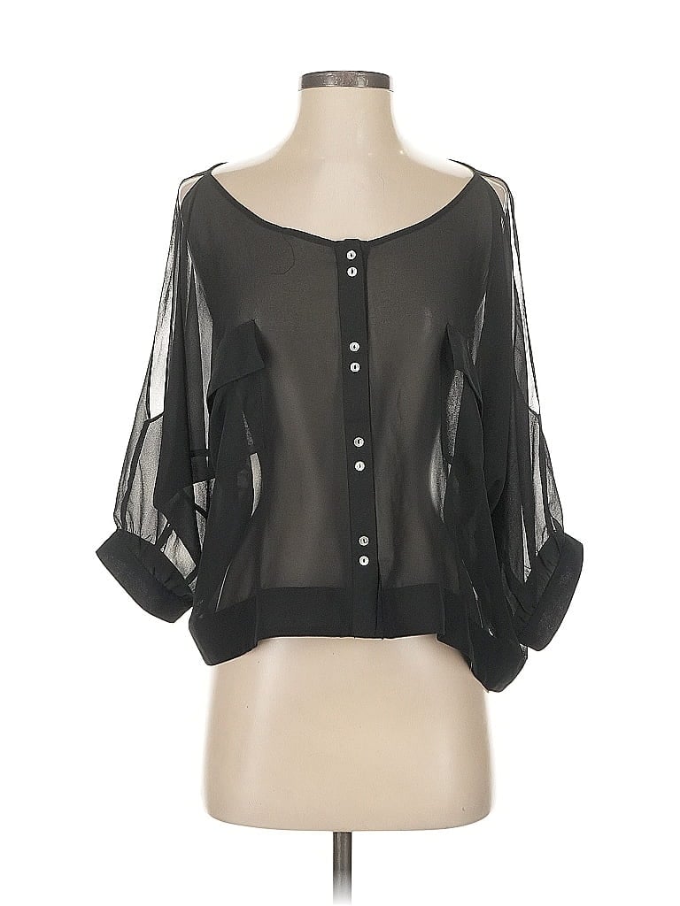 Pre-owned Romeo & Juliet Couture 3/4 Sleeve Blouse In Black