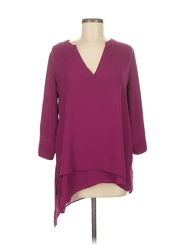 Pre-owned The Limited 3/4 Sleeve Blouse In Burgundy
