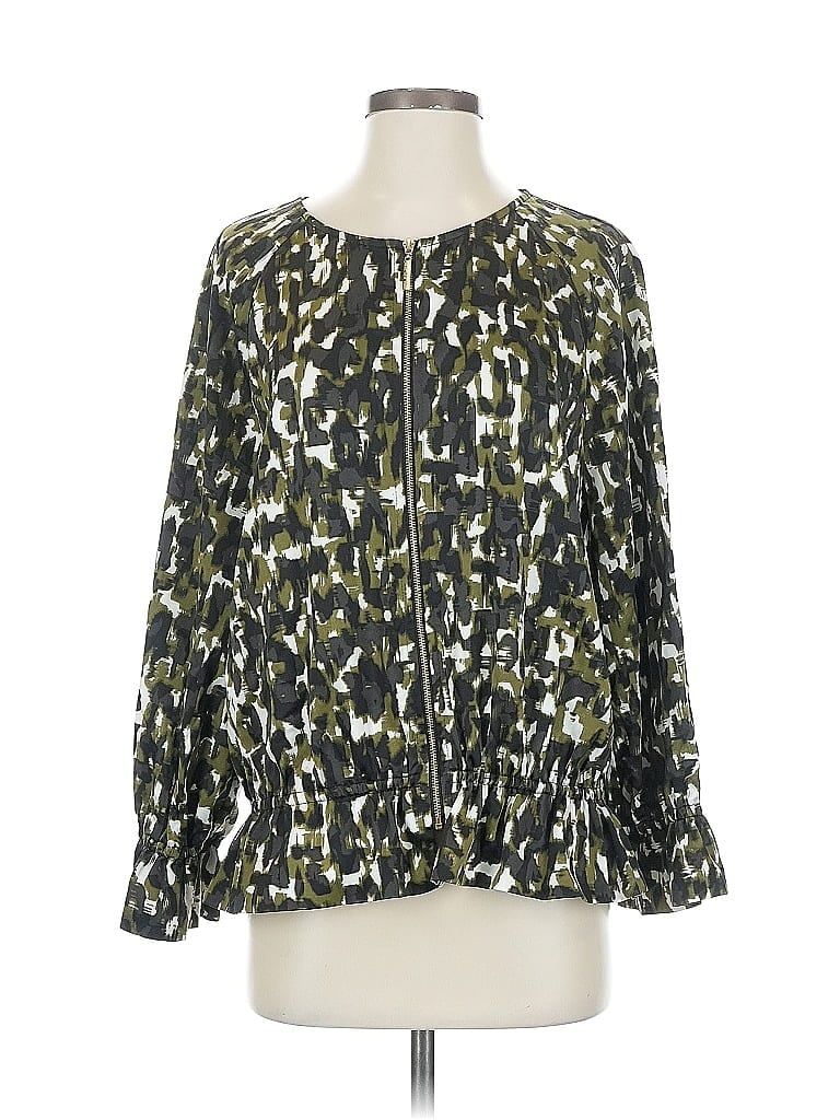 Pre-owned Marc New York Andrew Marc Long Sleeve Blouse In Green