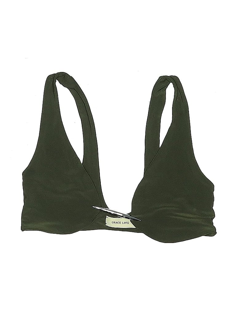 Pre-owned Assorted Brands Swimsuit Top Green Swimwear