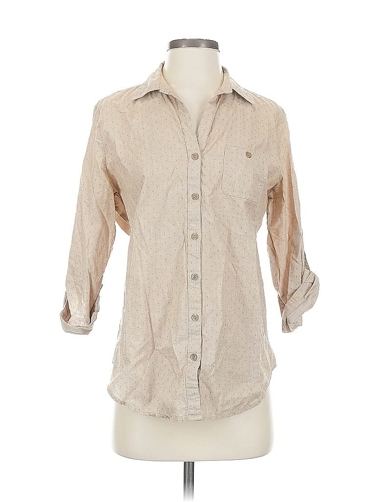 GRAND & GREENE Pre-owned 3/4 Sleeve Button Down Shirt In Brown