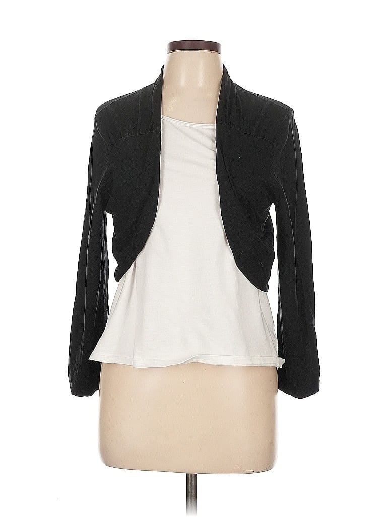 Click to view more detailed imagery on our partner's website Pre-owned White House Black Market Silk Cardigan Sweater In Black