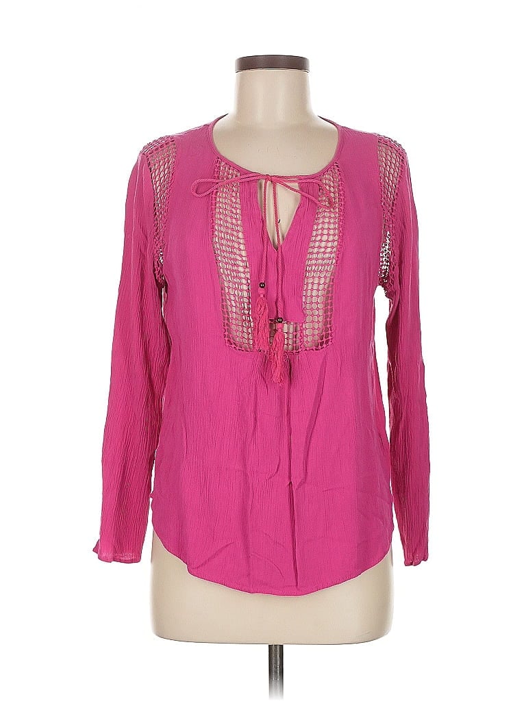 Pre-owned Joseph A Long Sleeve Blouse In Pink
