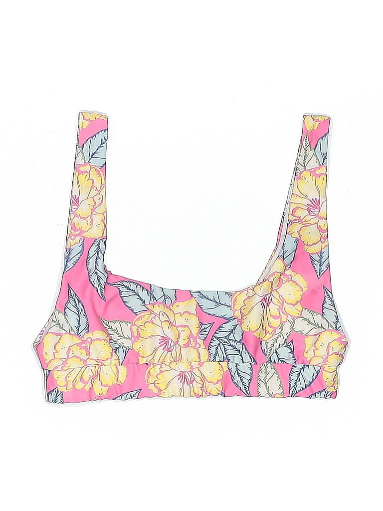 Pre-owned Asos Design Swimsuit Top Pink Floral Pattern Swimwear