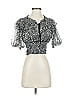 Free People 100% Polyester Silver Short Sleeve Blouse Size XS - photo 1