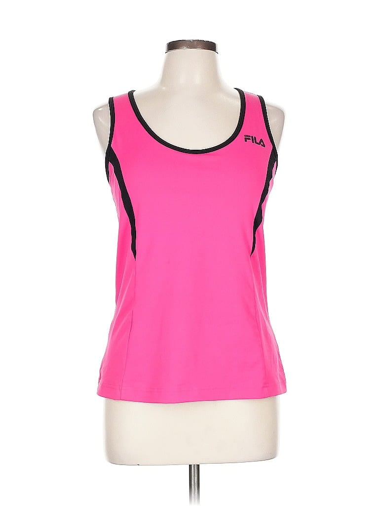 Pre-owned Fila Sport Sleeveless Top Pink Scoop Neck Tops