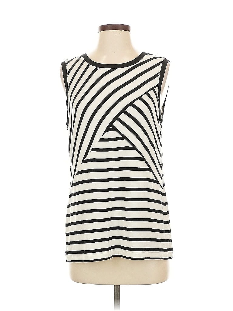 Pre-owned Cabi Sleeveless Top Ivory Boatneck Tops In White