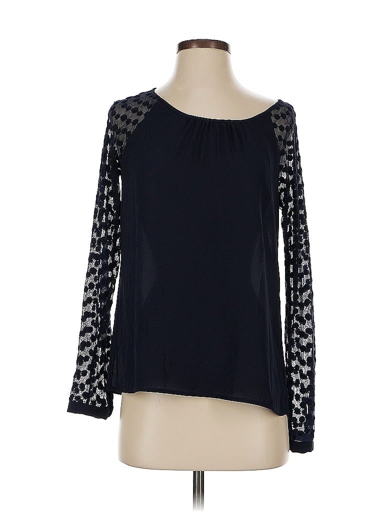 Pre-owned Adrianna Papell Long Sleeve Blouse In Black