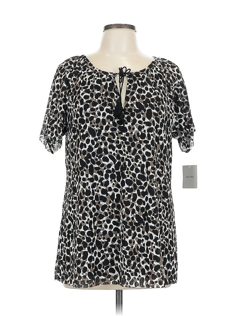 Ellen Tracy Short Sleeve Blouse In Black