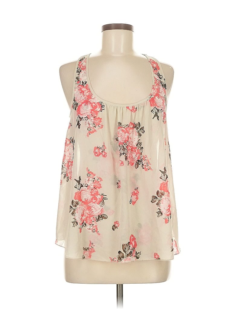 Pre-owned Guess Sleeveless Blouse In White