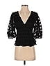 Lenon 100% Polyester Black 3/4 Sleeve Blouse Size XS - photo 1