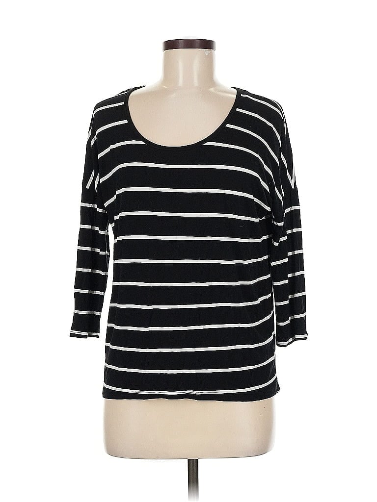 Pre-owned Cynthia Rowley Tjx 3/4 Sleeve T-shirt In Black